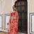Geroo Jaipur Peach-red hand dyed shibori bandhani chiffon saree with blouse