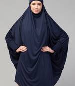 Nazneen Ready to Wear tie at back smoking at wrist with Naqab instant Khimer Prayer hijab For Hajj and Umrah