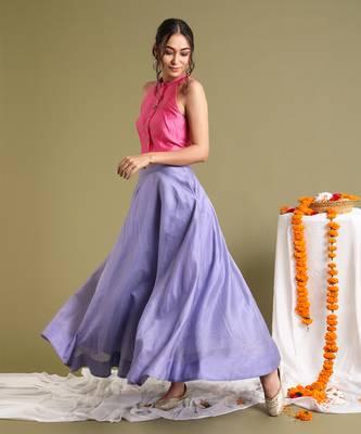 Lavendar flared skirt 1