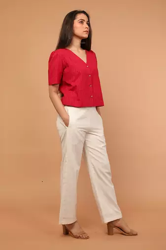 Hot pink crop shirt
