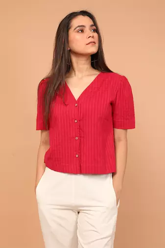 Hot pink crop shirt