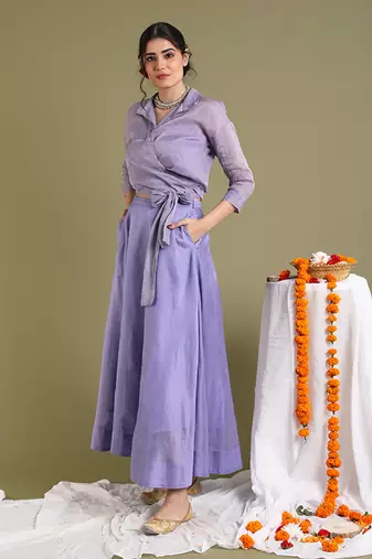 Lavendar tissue wrap top