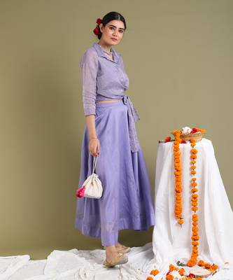 Lavendar tissue wrap top 3