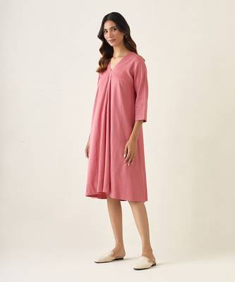 Rose pink flared dress 2