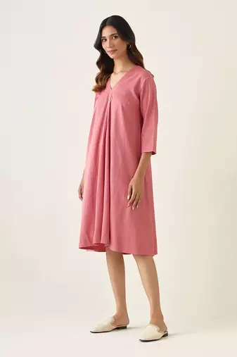 Rose pink flared dress
