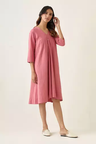 Rose pink flared dress