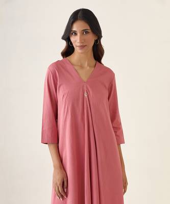 Rose pink flared dress 4