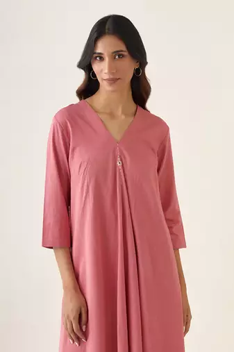 Rose pink flared dress