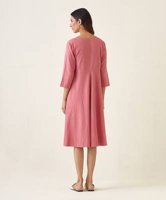 Rose pink flared dress 5