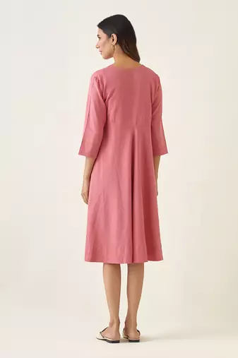 Rose pink flared dress