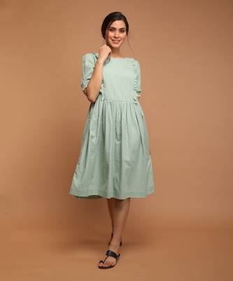 Mint green frill dress 1