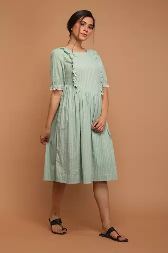 Mint green frill dress