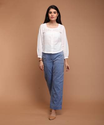 White textured cotton top 1