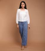 White textured cotton top