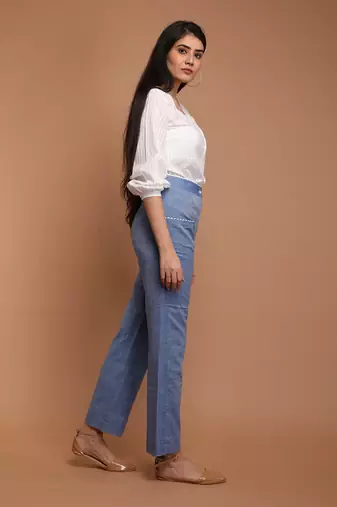 White textured cotton top