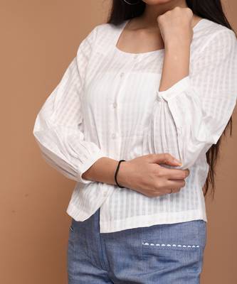 White textured cotton top 4