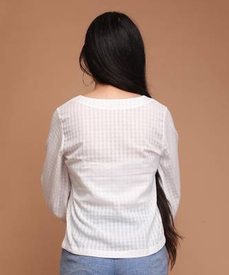 White textured cotton top 5