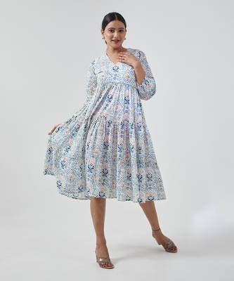Aqua blue tier dress 1