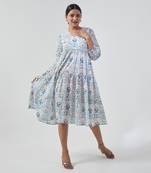 Aqua blue tier dress