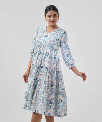 Aqua blue tier dress 3
