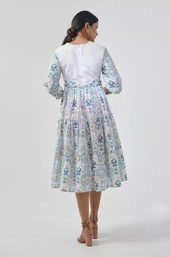 Aqua blue tier dress