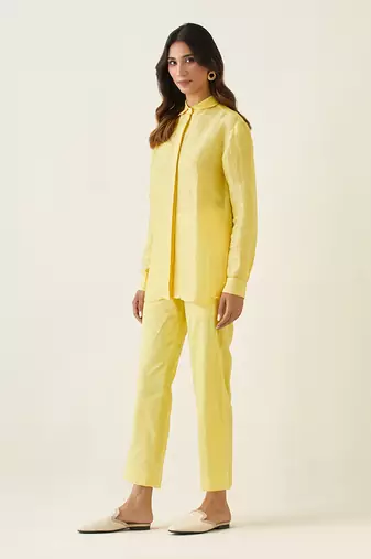 Maize yellow linen co ord set