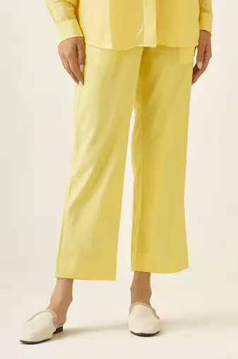 Maize yellow linen co ord set