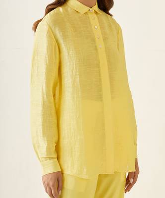 Maize yellow linen co ord set 4