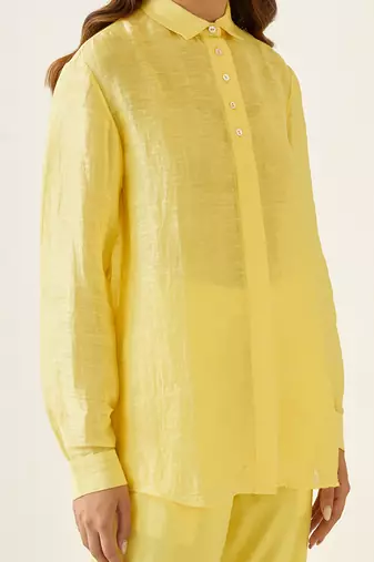 Maize yellow linen co ord set