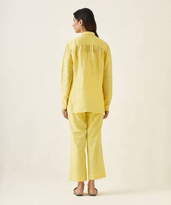 Maize yellow linen co ord set 5