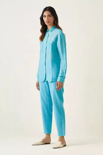 Pastel blue linen co ord set