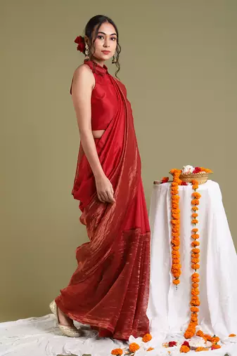 Red Halter Neck Blouse