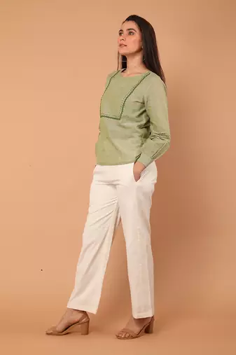 Apple green handloom cotton co ord set
