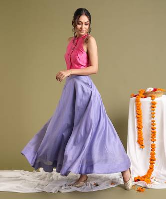 Pink Halter Neck Blouse 1