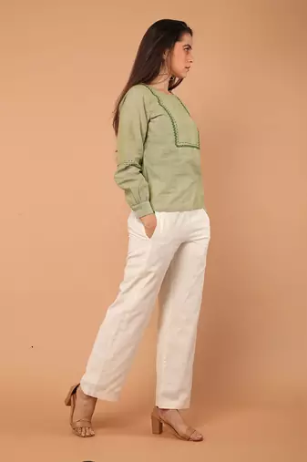 Apple green handloom cotton co ord set
