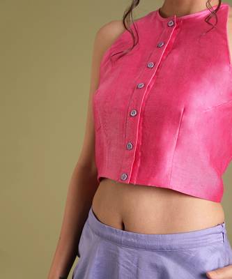 Pink Halter Neck Blouse 3