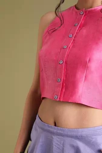 Pink Halter Neck Blouse
