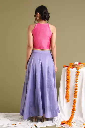 Pink Halter Neck Blouse