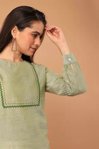 Apple green handloom cotton co ord set
