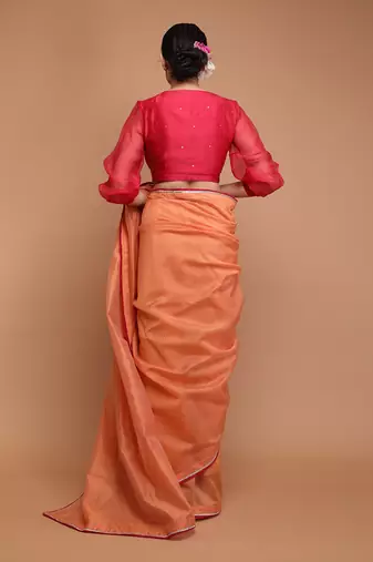 Hot Pink Puff Sleeveed Blouse