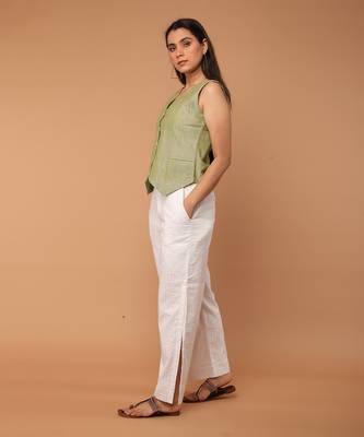 Apple green waistcoat co ord set 2
