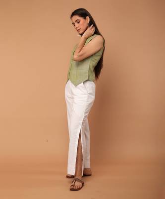 Apple green waistcoat co ord set 3