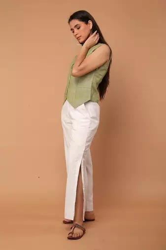 Apple green waistcoat co ord set