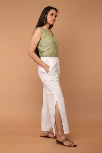 Apple green waistcoat co ord set