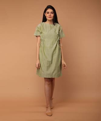Apple green shift dress 1