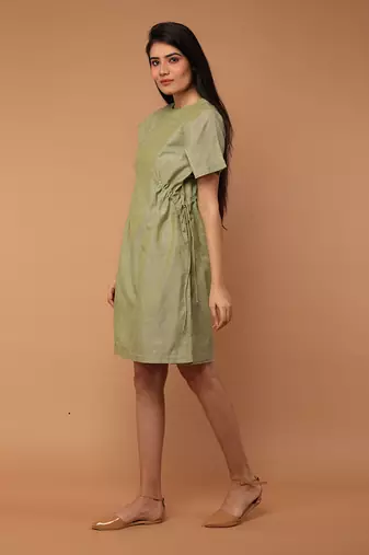 Apple green shift dress