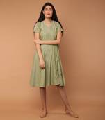 Apple green wraparound dress