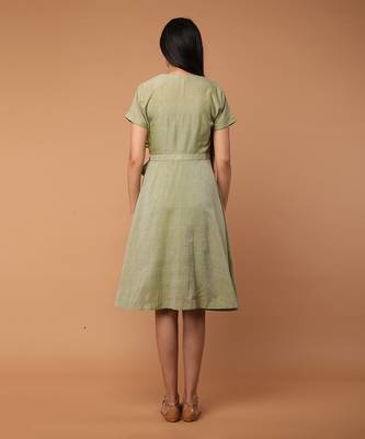 Apple green wraparound dress 2