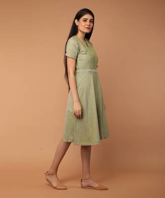 Apple green wraparound dress 3