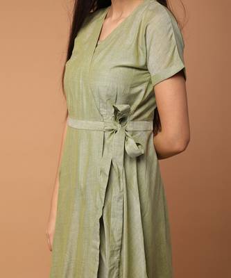 Apple green wraparound dress 4